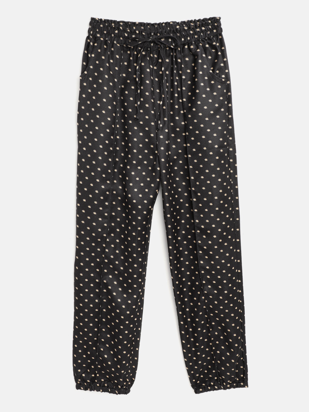 

Biba Girls Black & Cream-Coloured Conversational Print Joggers