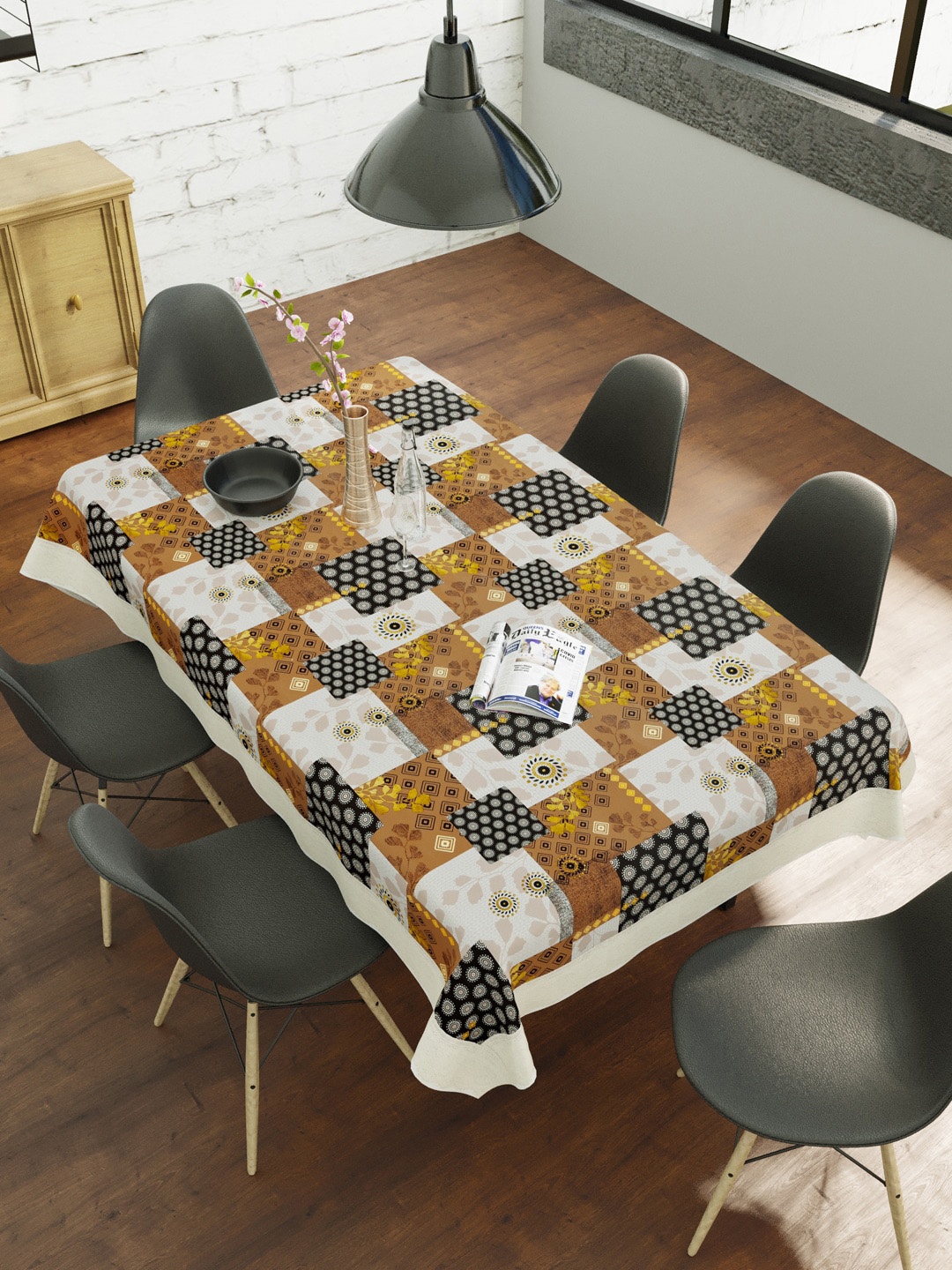 

Clasiko Brown & Black Printed 6 Seater Dining Table Cover