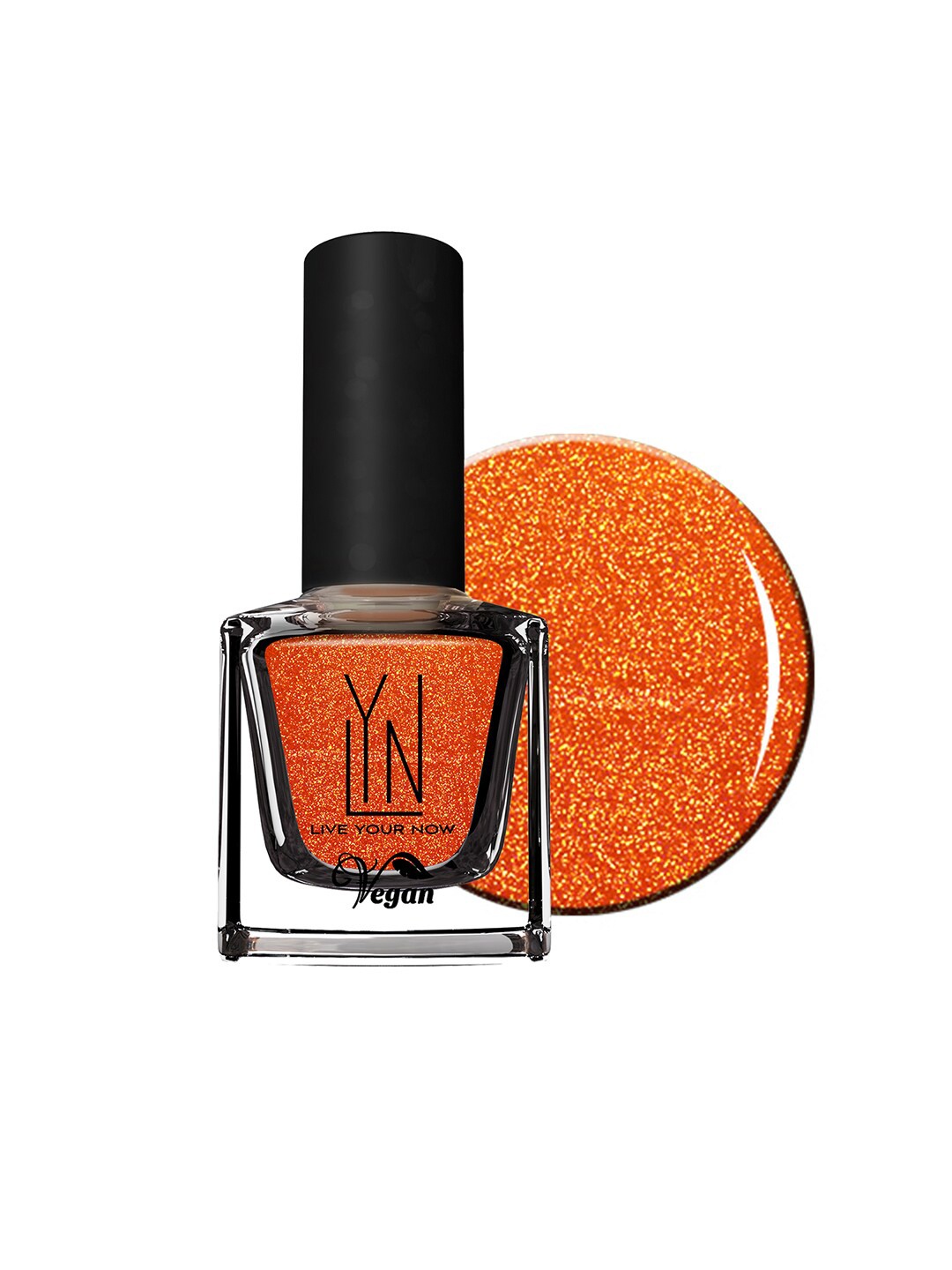 

LYN LIVE YOUR NOW Alpine Lily Glitter Nail Polish, Orange