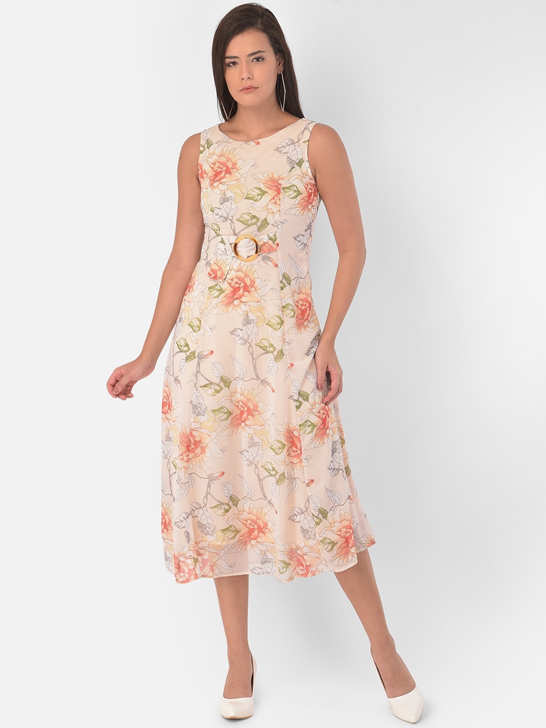 

Latin Quarters Woman Beige Floral Midi Dress