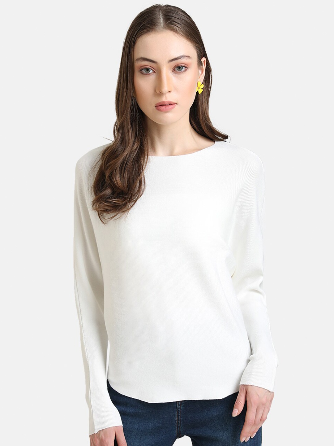 

Kazo Women White Pullover