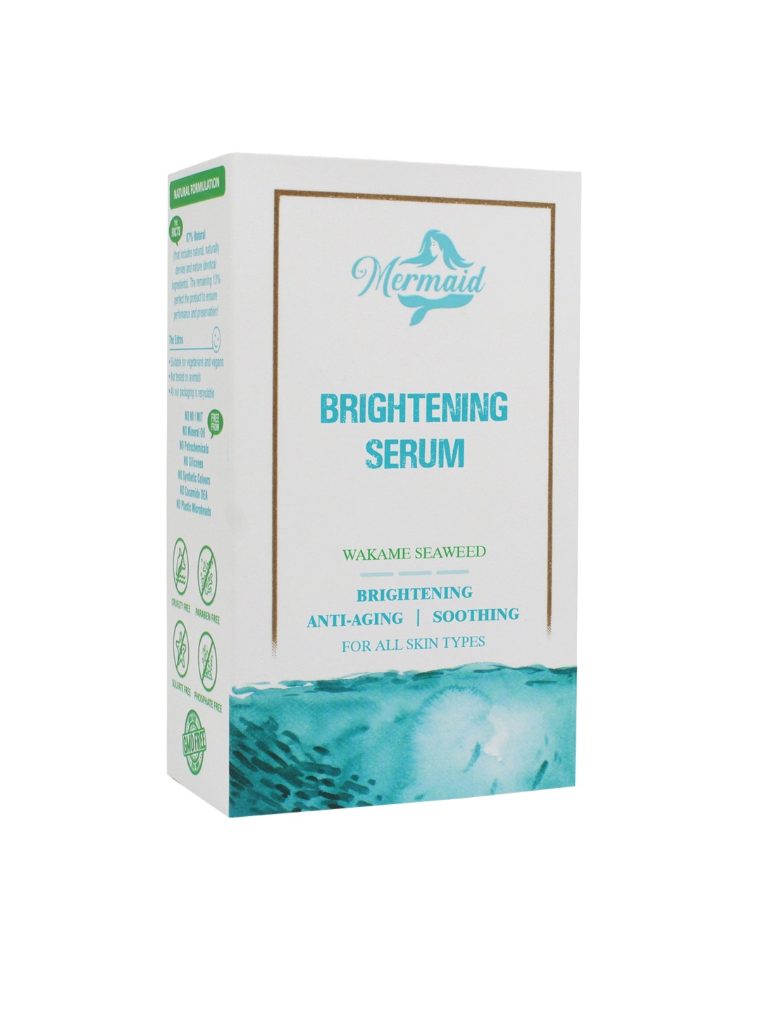 

Mermaid Blue Brightening Serum with Wakame Seaweed, White