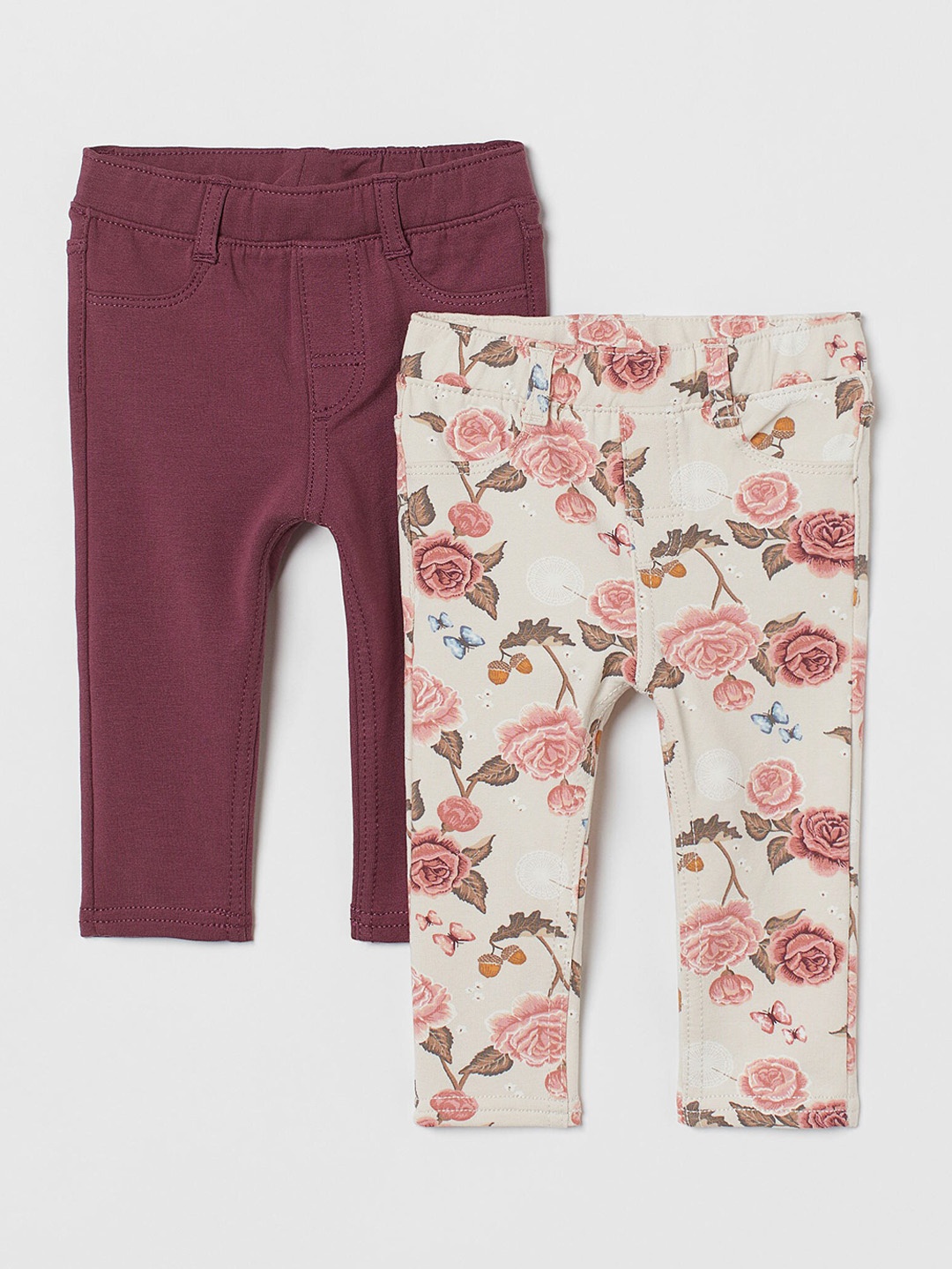 

H&M Girls Pack of 2 Printed Skinny Fit Treggings, Multi
