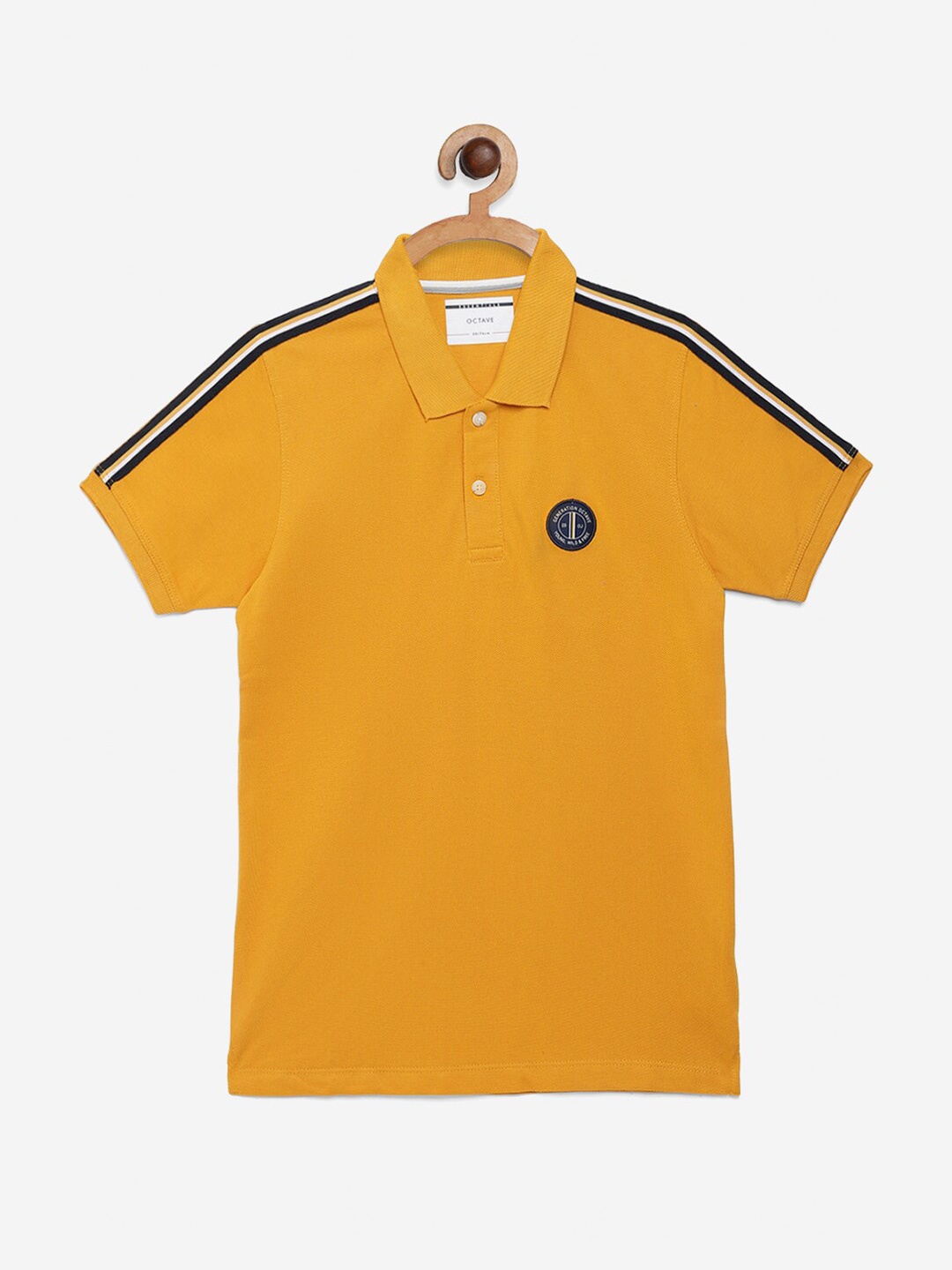 

Octave Boys Yellow & Black Polo Collar Cotton T-shirt