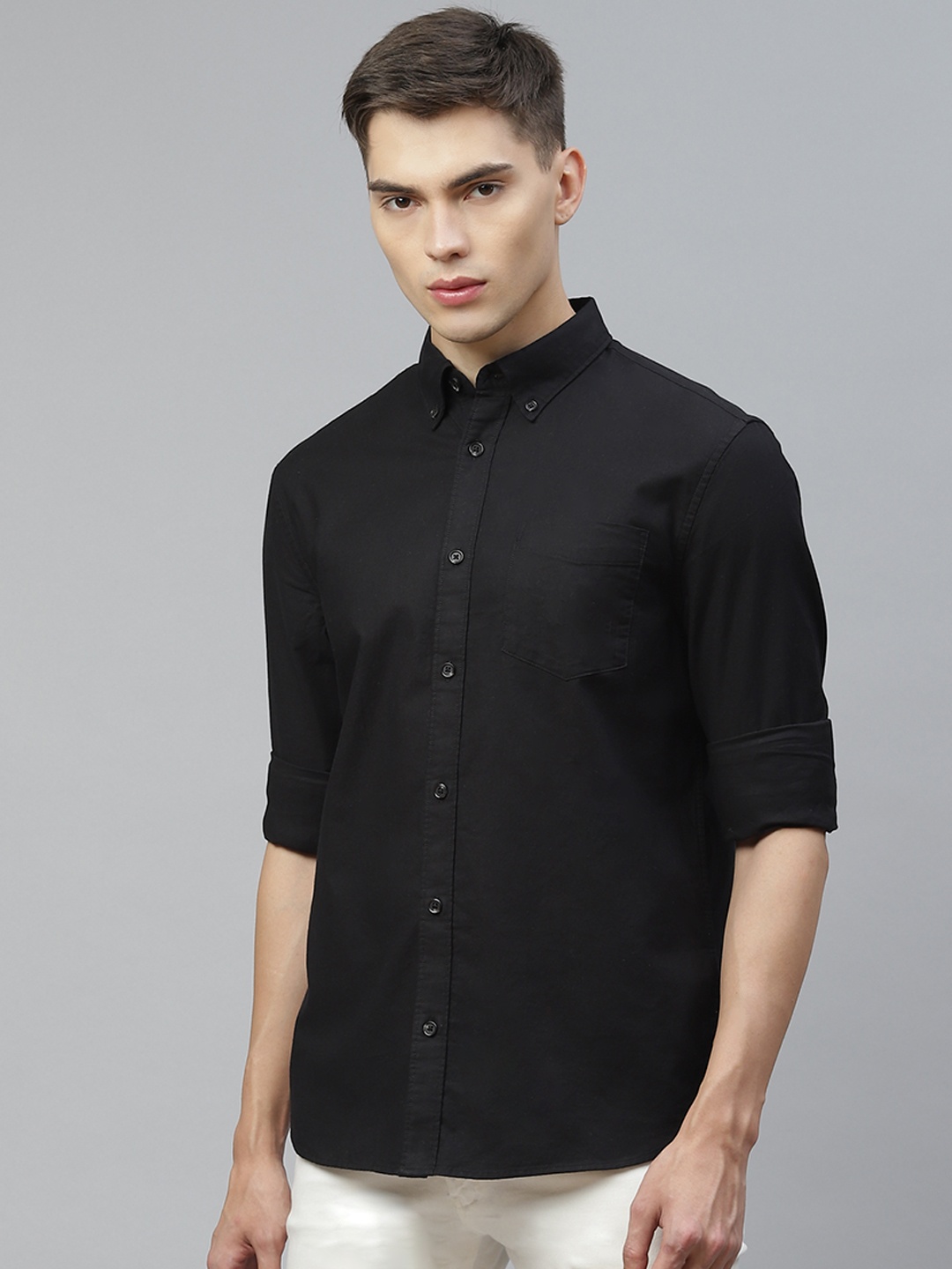 

Marks & Spencer Men Black Opaque Casual Shirt