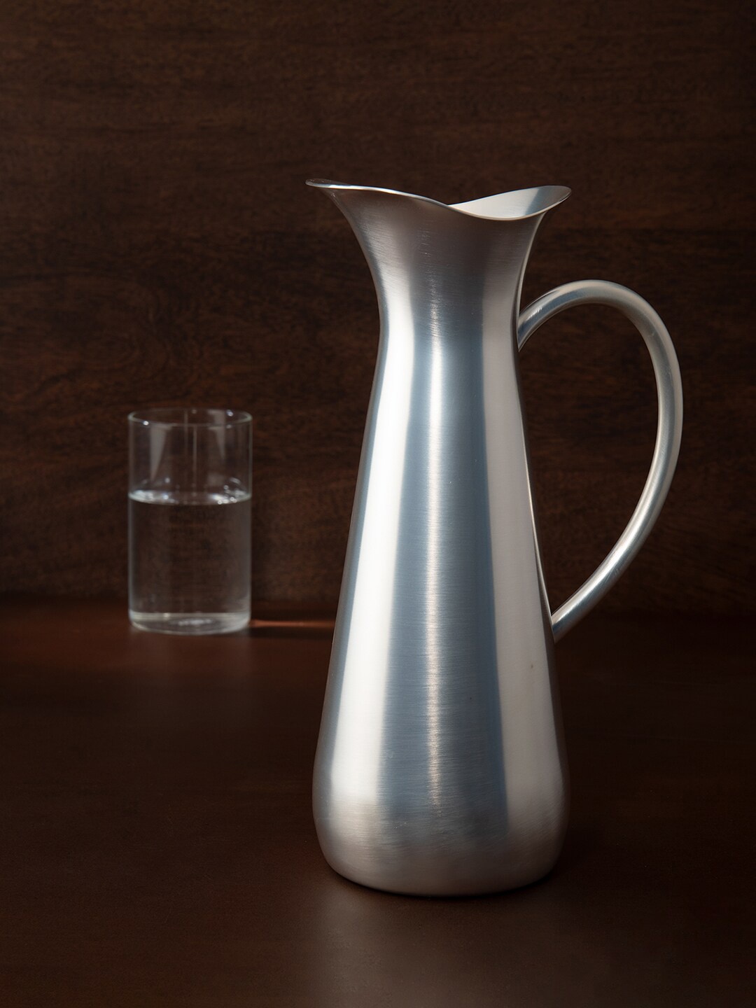

ellementry Silver-Toned Solid Brass Water Jug