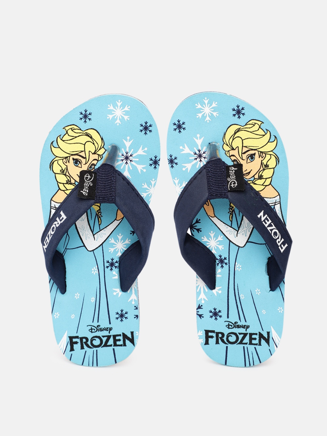 

toothless Girls Blue Frozen Printed Rubber Thong Flip-Flops