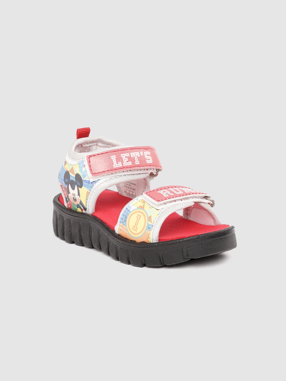 

toothless Boys White & Red Mickey Mouse Print Sports Sandals