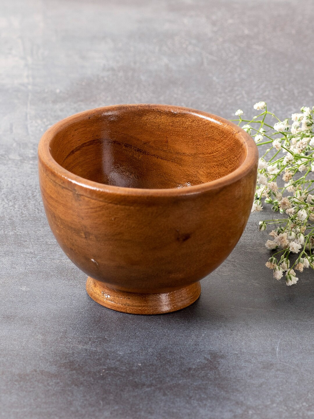 

nestroots Brown Solid Wooden Serving Bowl