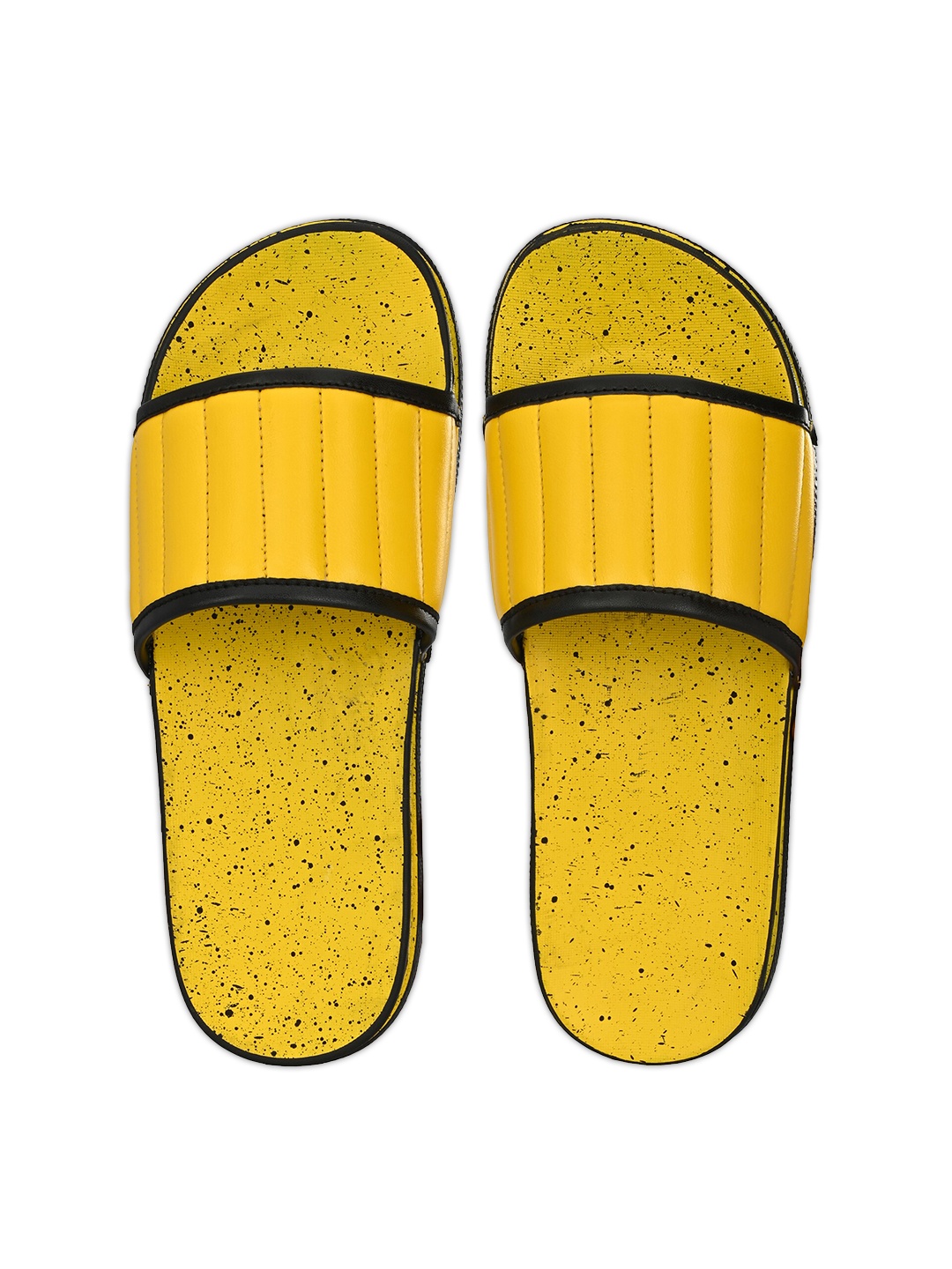 

KLEAT Men Yellow & Black Sliders