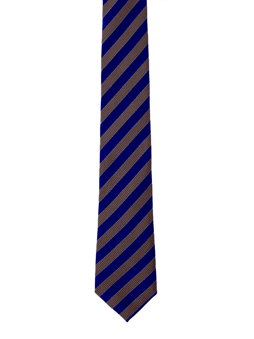 

Blacksmith Men Brown & Navy Blue Striped Broad Tie