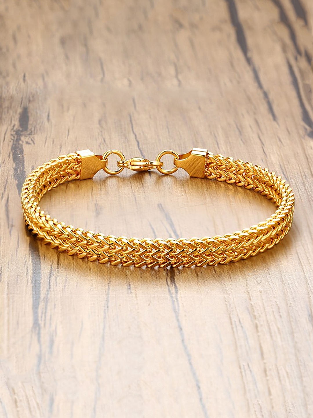 

Yellow Chimes Men Gold-Toned Link Bracelet