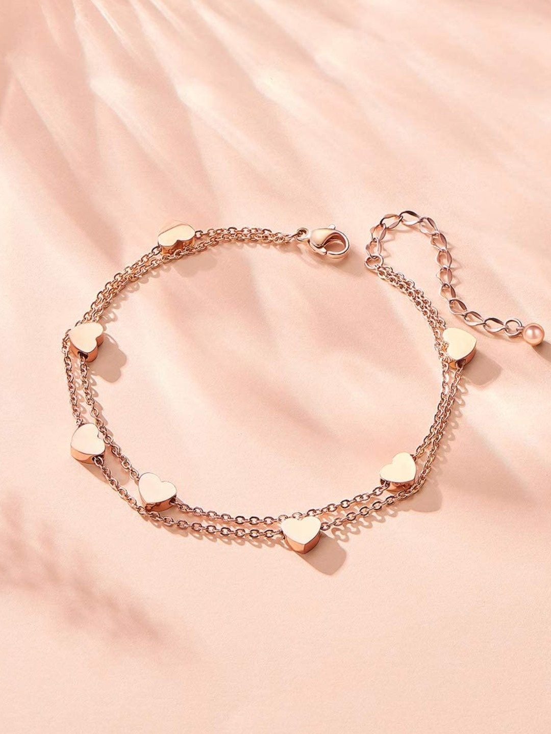 

Yellow Chimes Women Rose Gold Rose Gold-Plated Link Bracelet