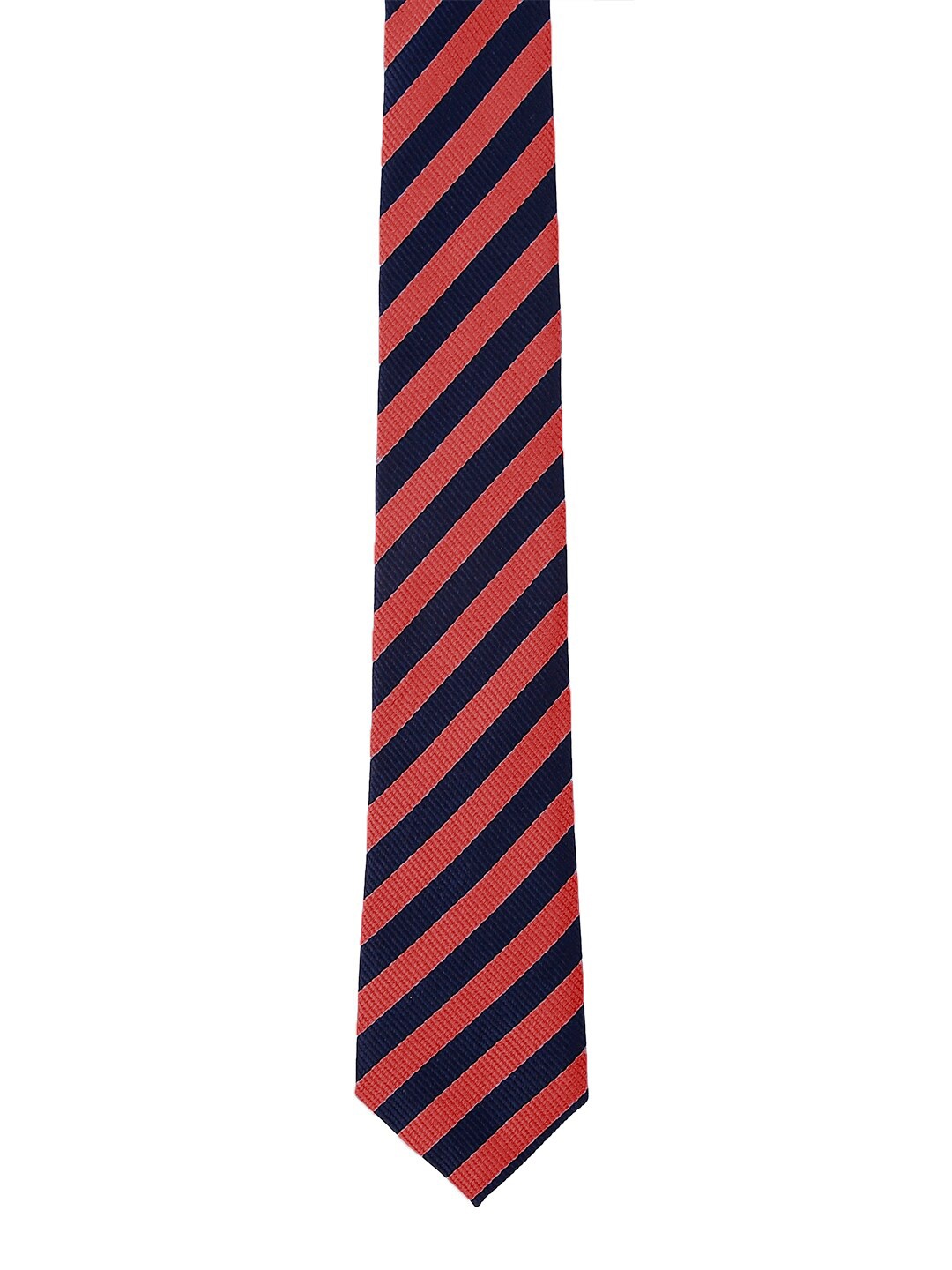 

Blacksmith Men Red & Navy Blue Striped Broad Tie