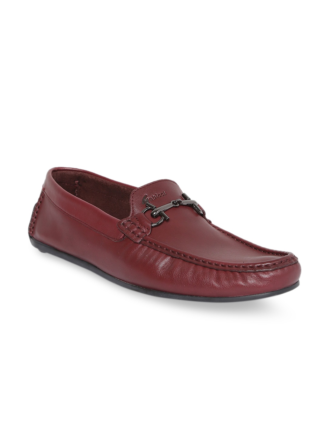 

GABICCI Men Burgundy Leather Loafers