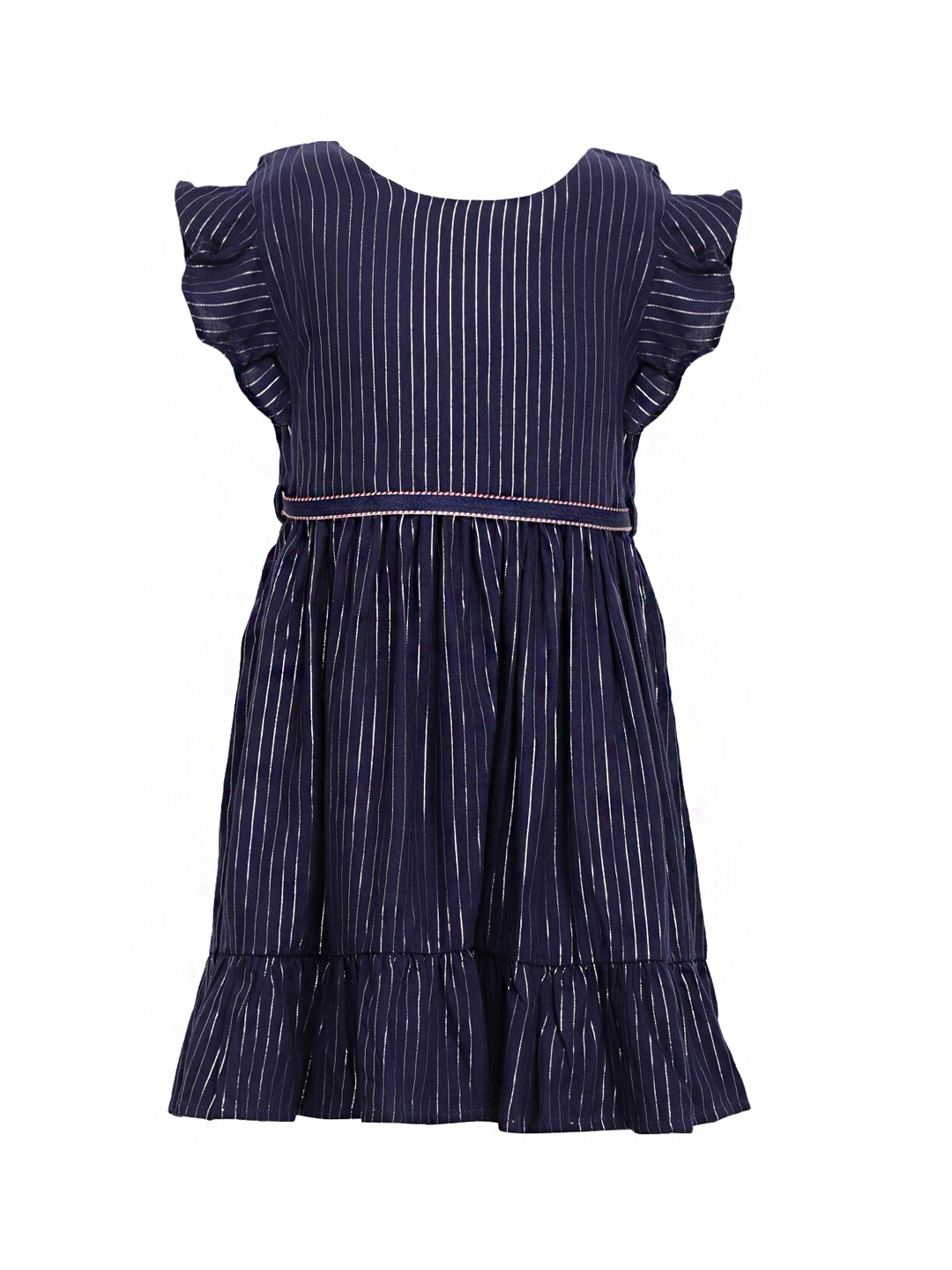 

A Little Fable Girls Navy Blue & White Striped Dress