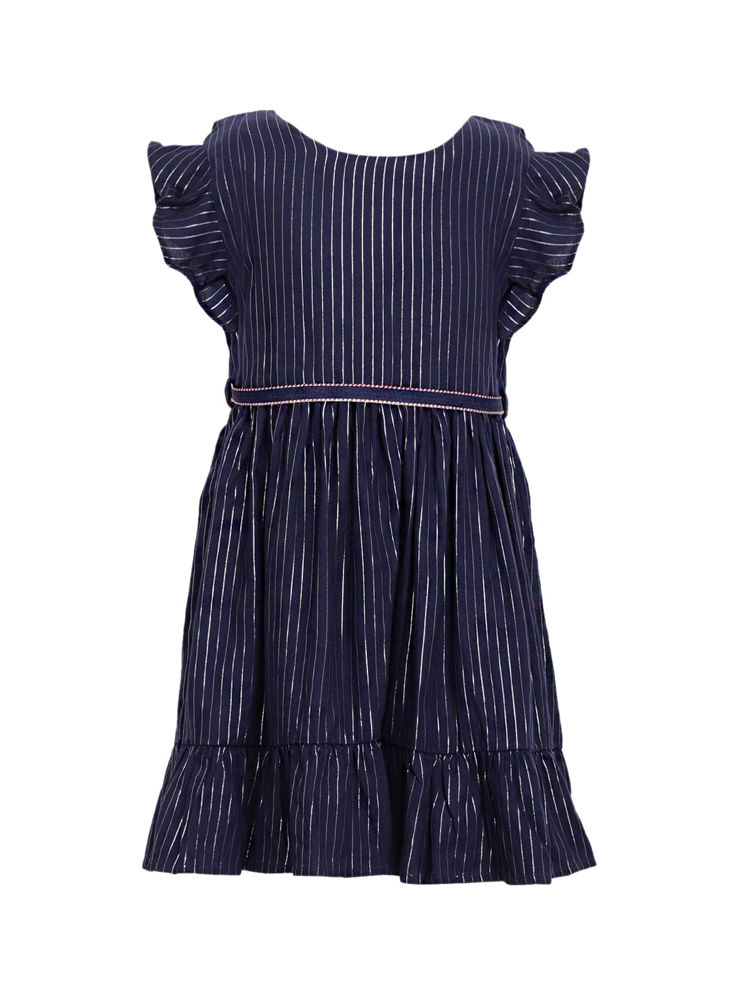 

A Little Fable Girls Blue & White Striped Dress