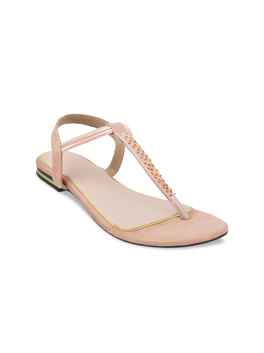 

Wet Blue Women Nude-Coloured T-Strap Flats