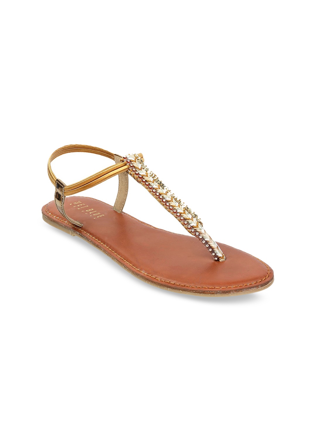 

Wet Blue Women Brown T-Strap Flats