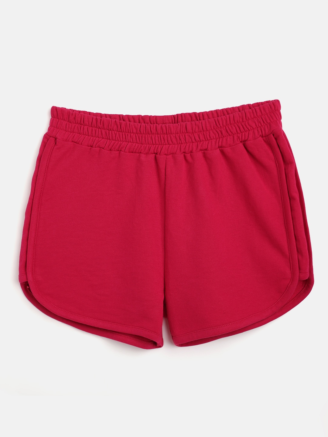 

Noh Voh - SASSAFRAS Kids Girls Fuchsia Pink Solid Regular Shorts