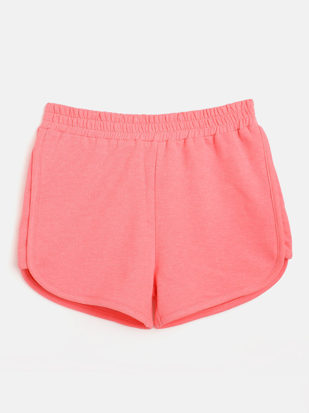 

Noh Voh - SASSAFRAS Kids Girls Fluorescent Pink Solid Regular Shorts