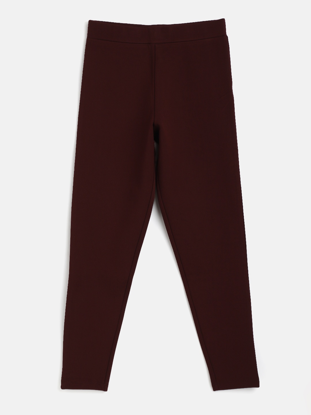 

Noh.Voh - SASSAFRAS Kids Girls Burgundy Solid Treggings