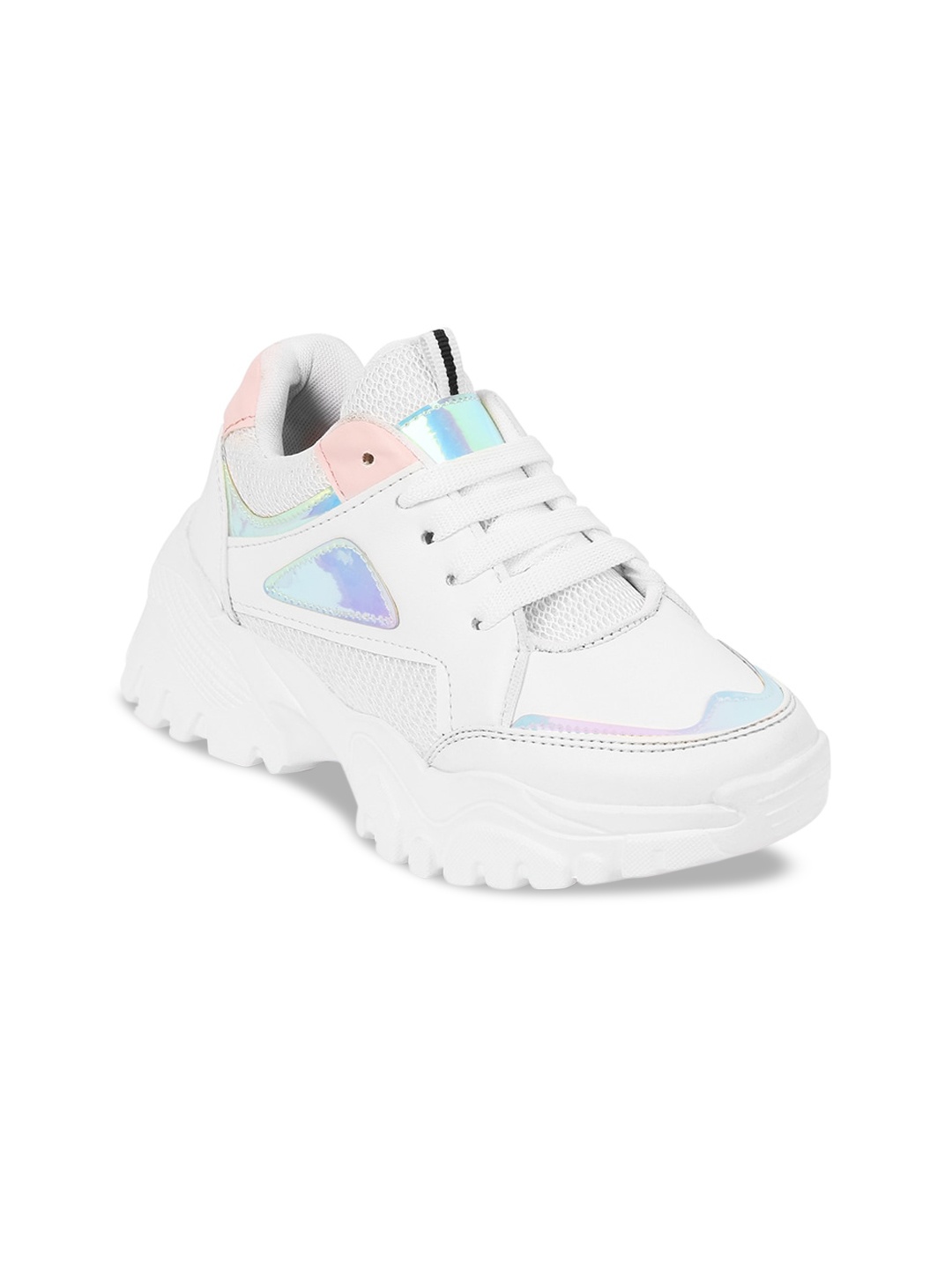 

TWIN TOES Women White Colourblocked Sneakers