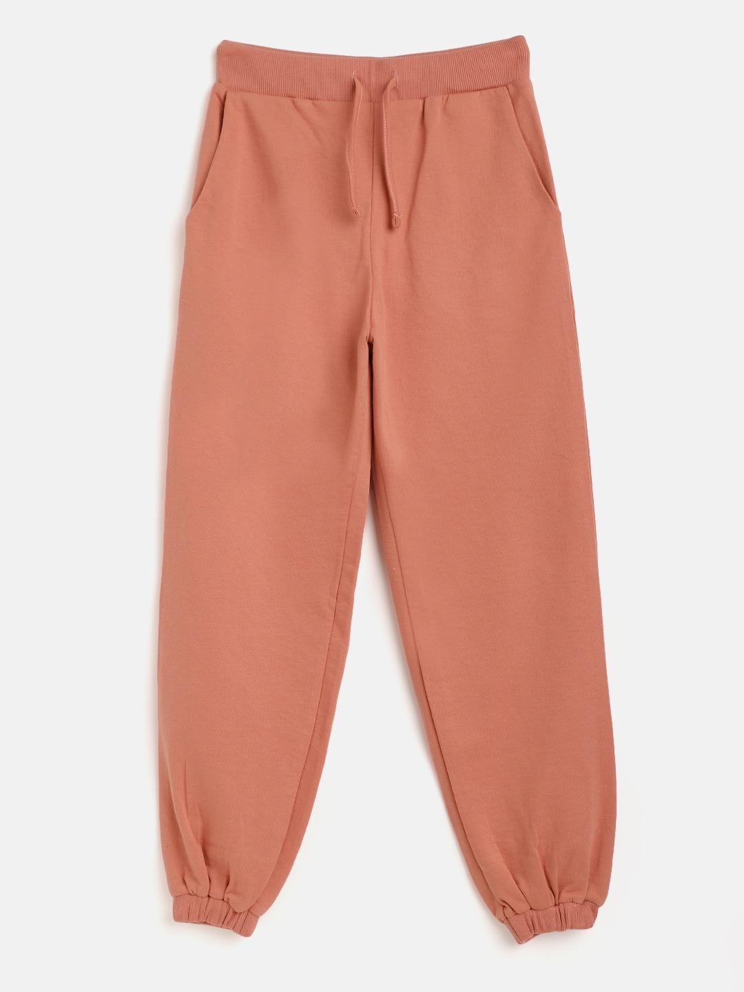 

Noh.Voh - SASSAFRAS Kids Girls Peach-Coloured Solid Joggers