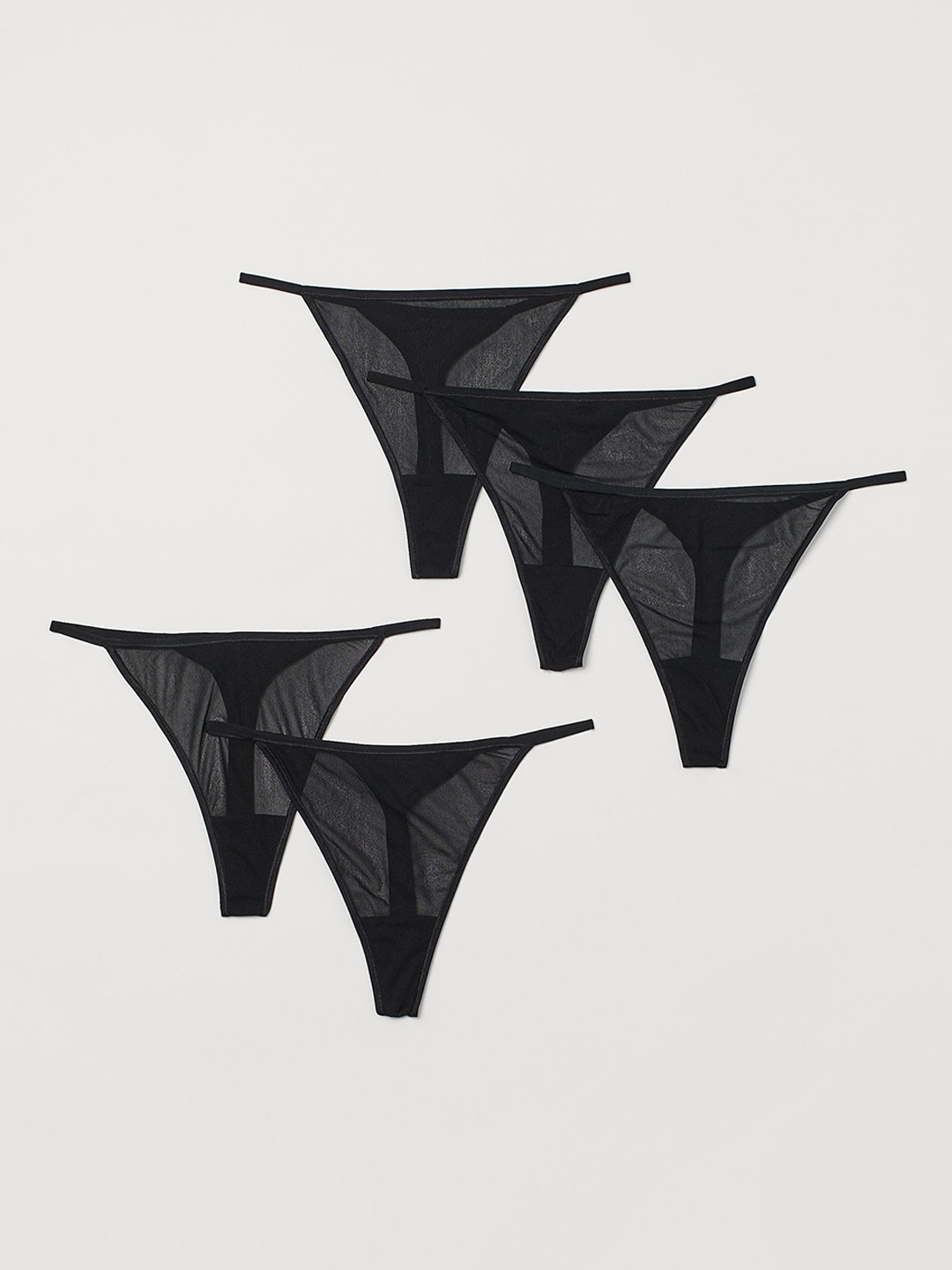

H&M Women Black 5-pack mesh thong briefs