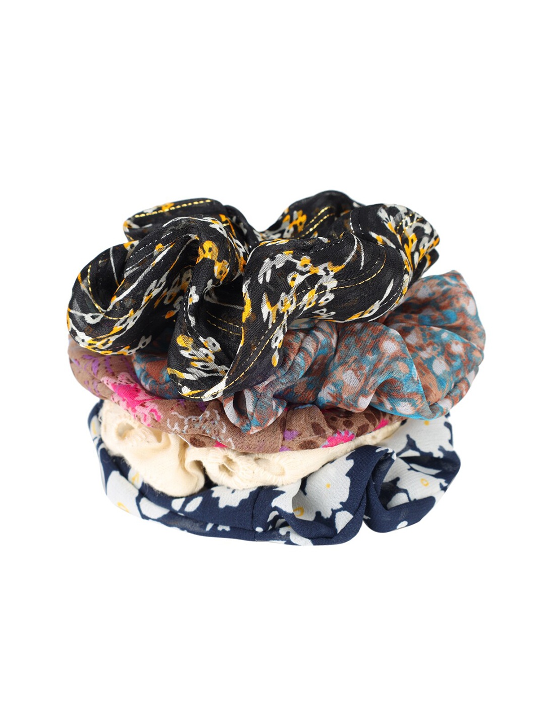 

Trend Arrest Women Set Of 5 Multicoloured Scrunchies, Multi