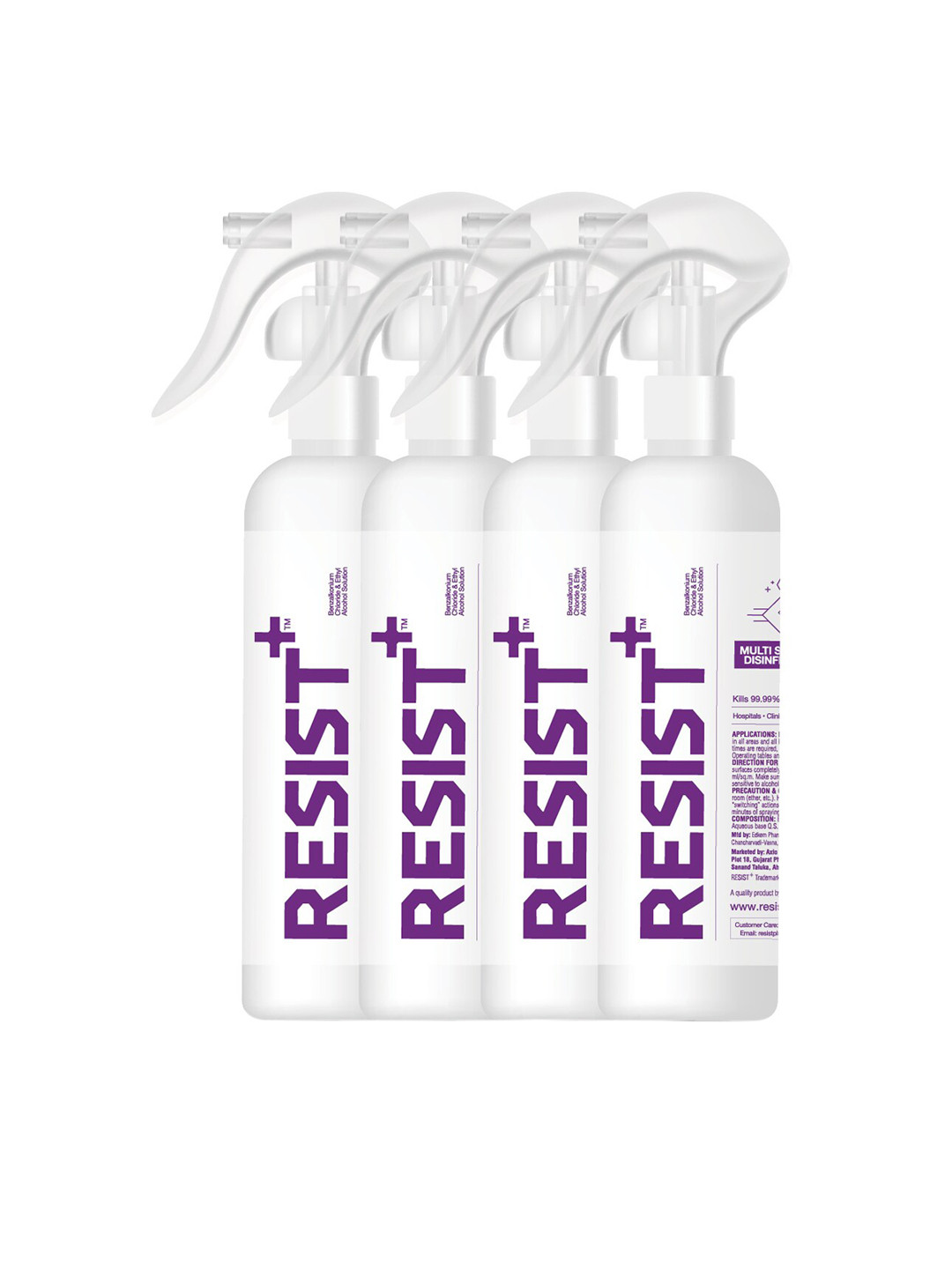 

RESIST PLUS White Set of 4 Surface Disinfectant Spray