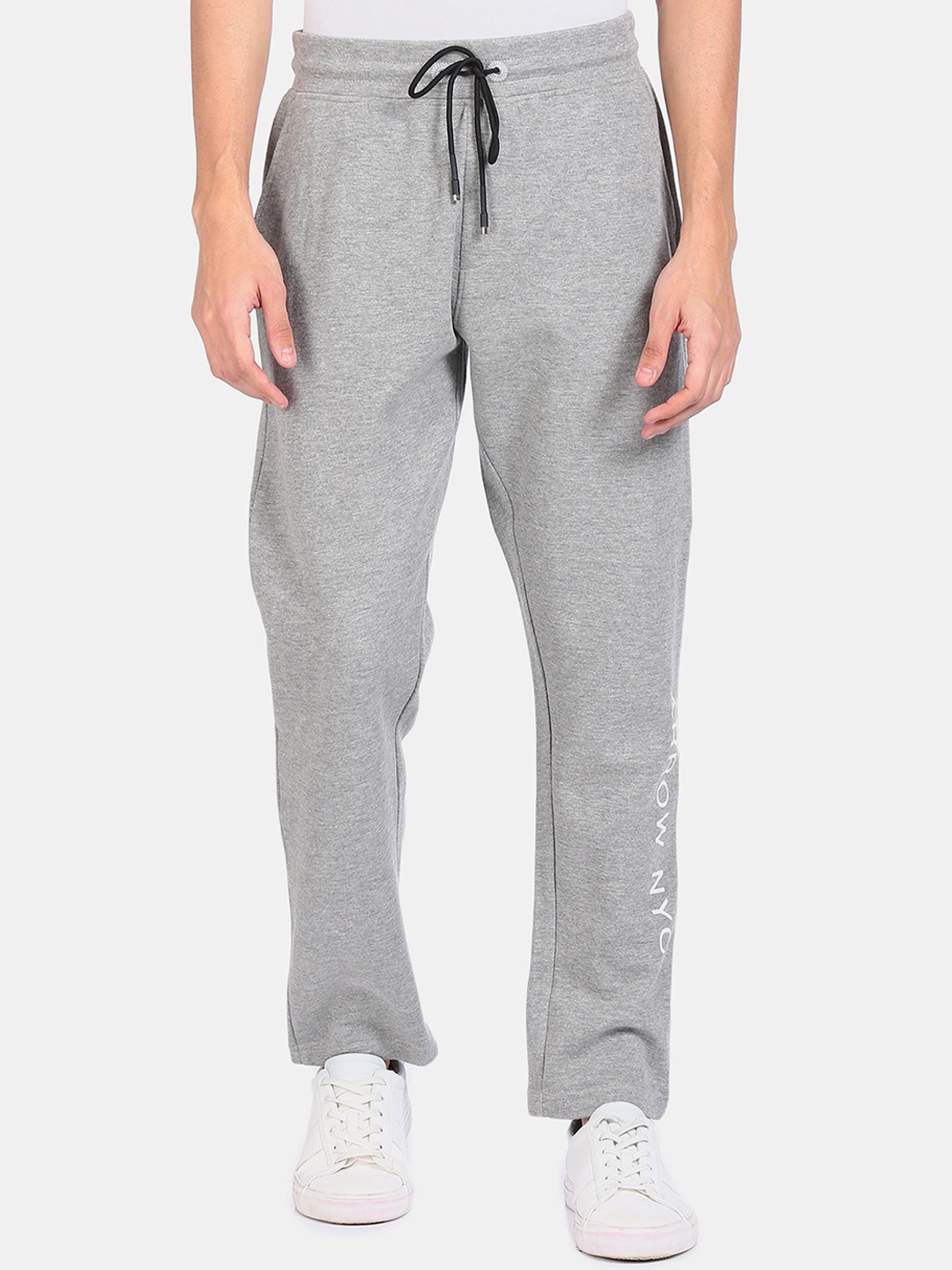 

Arrow Sport Men Grey Solid Straight-Fit Track Pants