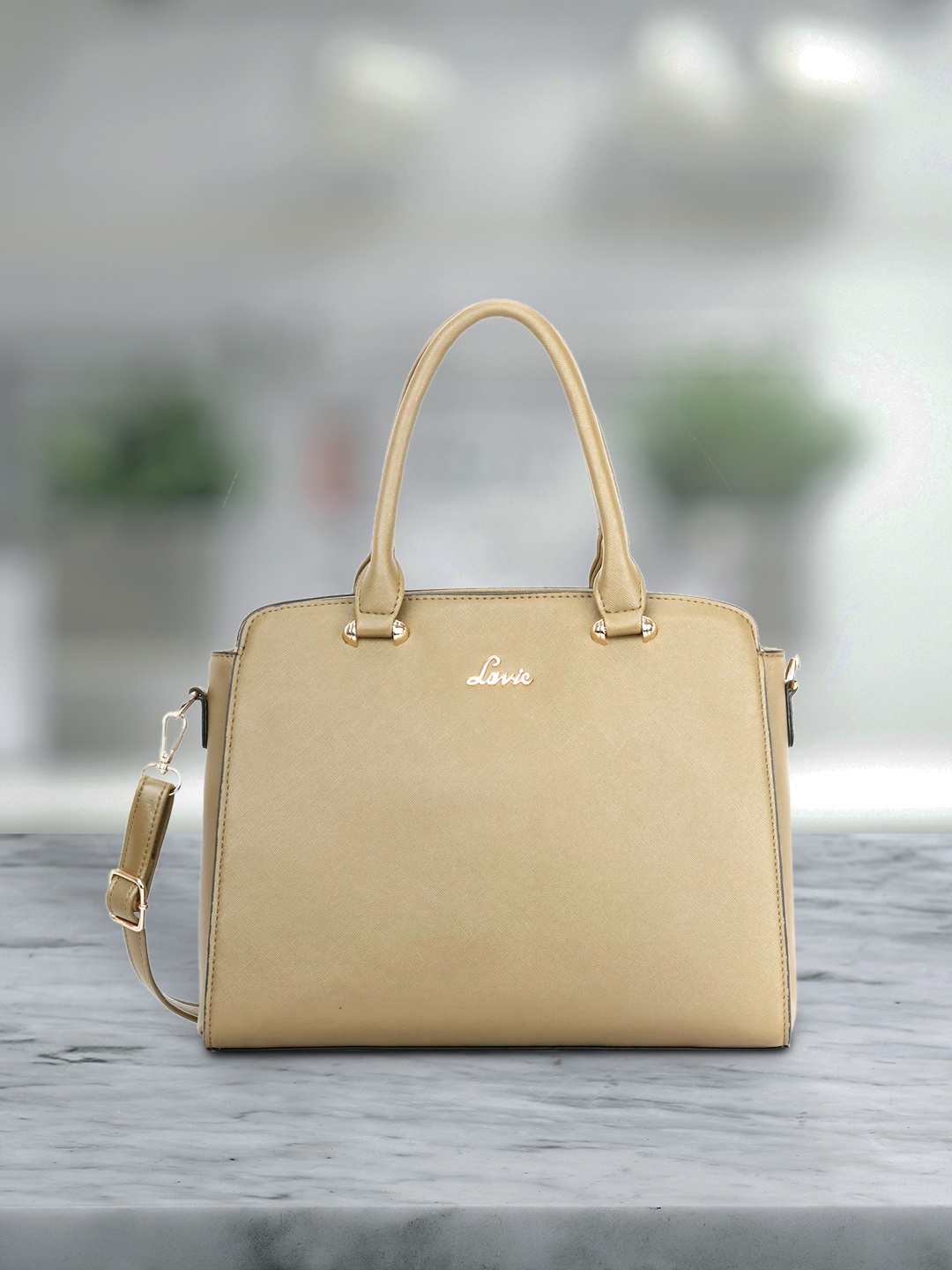 

Lavie Olive Green Saffiano Textured Handheld Bag
