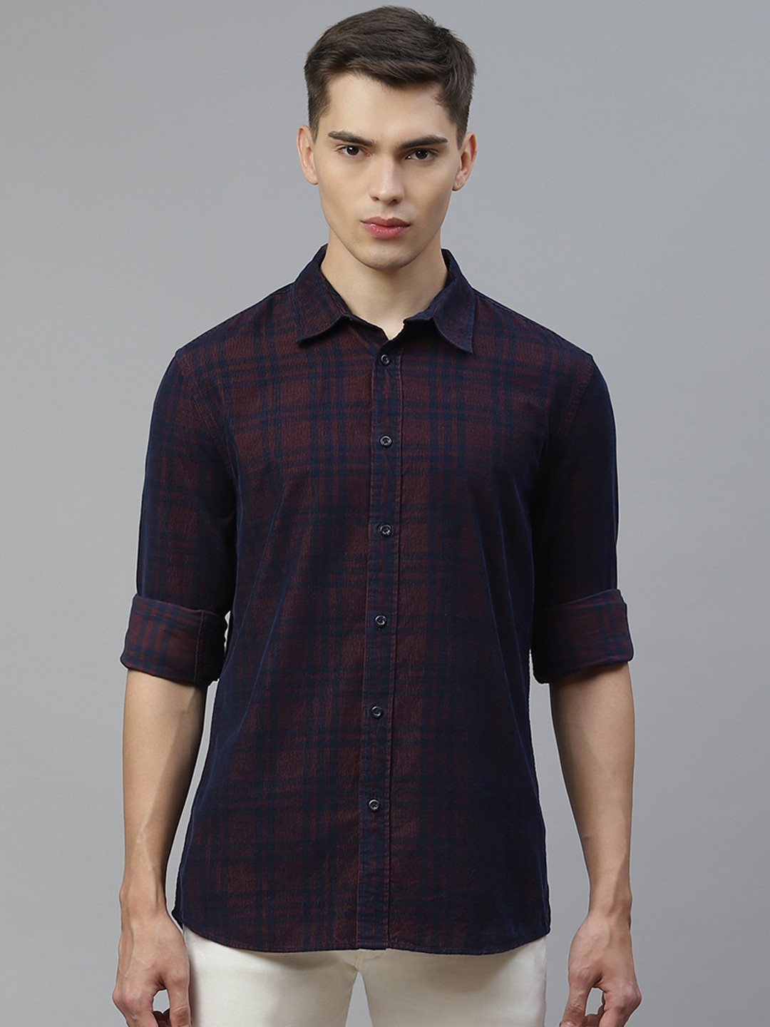 

Marks & Spencer Men Red Opaque Checked Casual Shirt