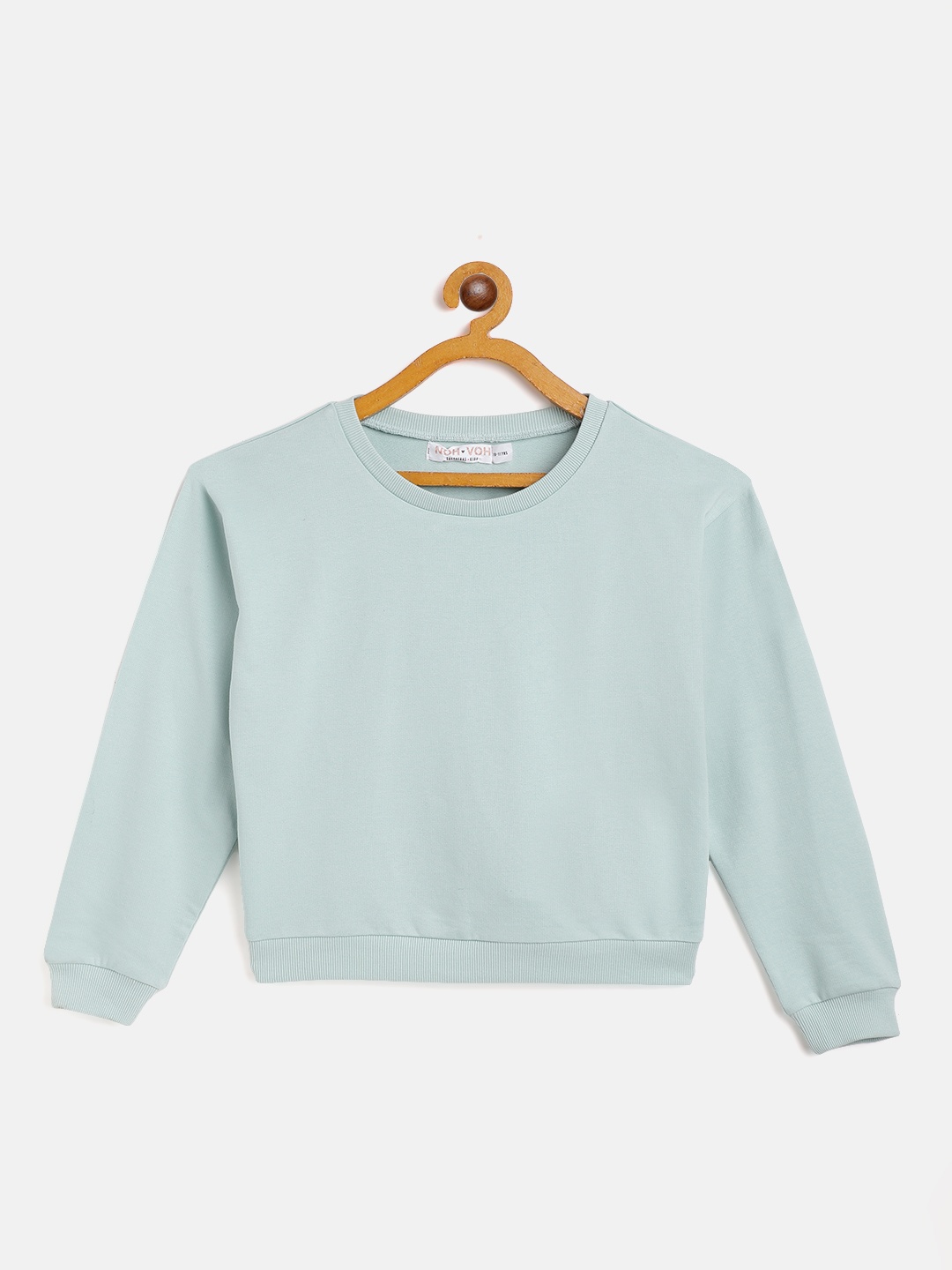 

Noh Voh - SASSAFRAS Kids Girls Green Solid Sweatshirt