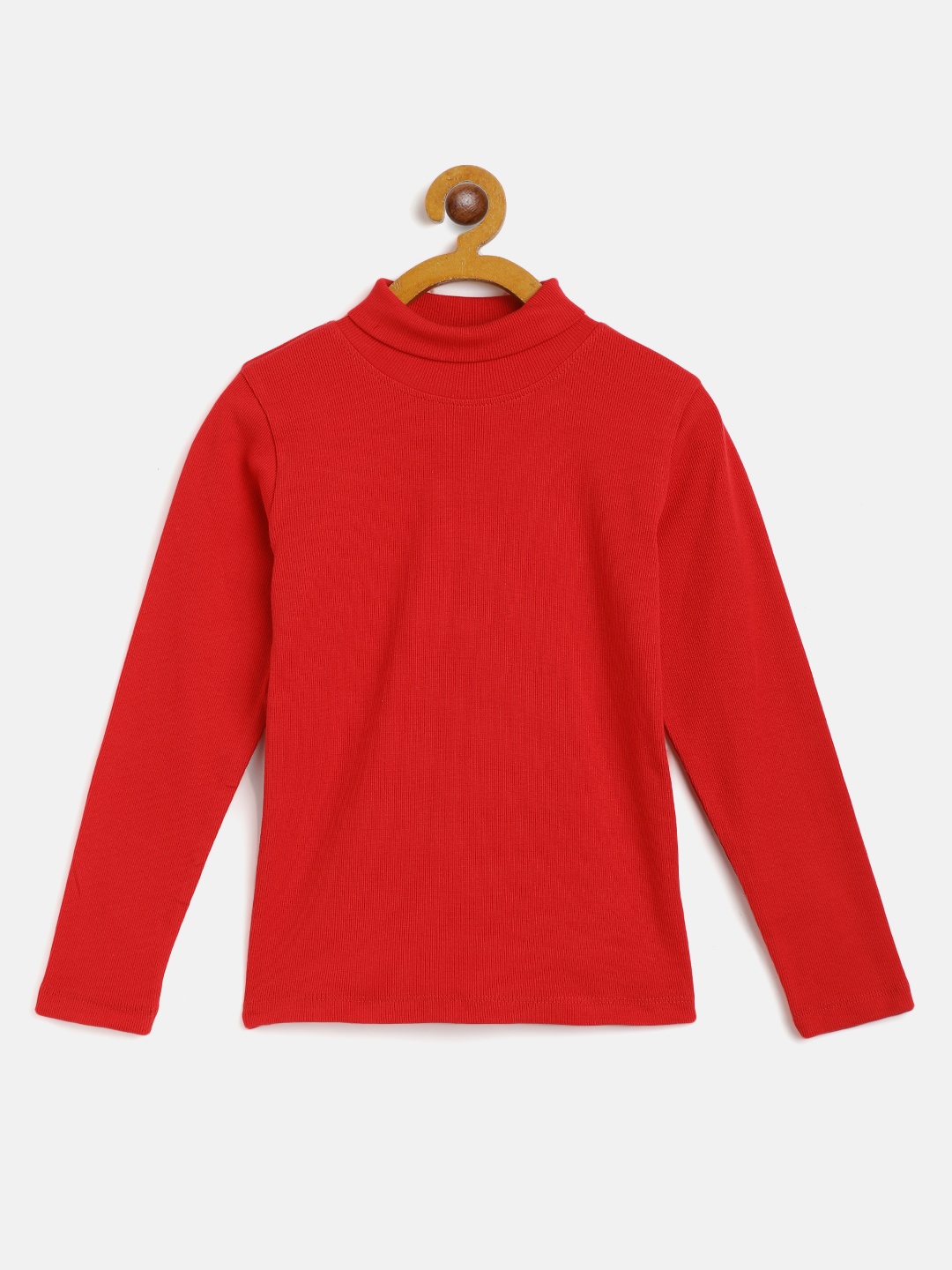 

Noh Voh - SASSAFRAS Kids Girls Red Ribbed Regular Top