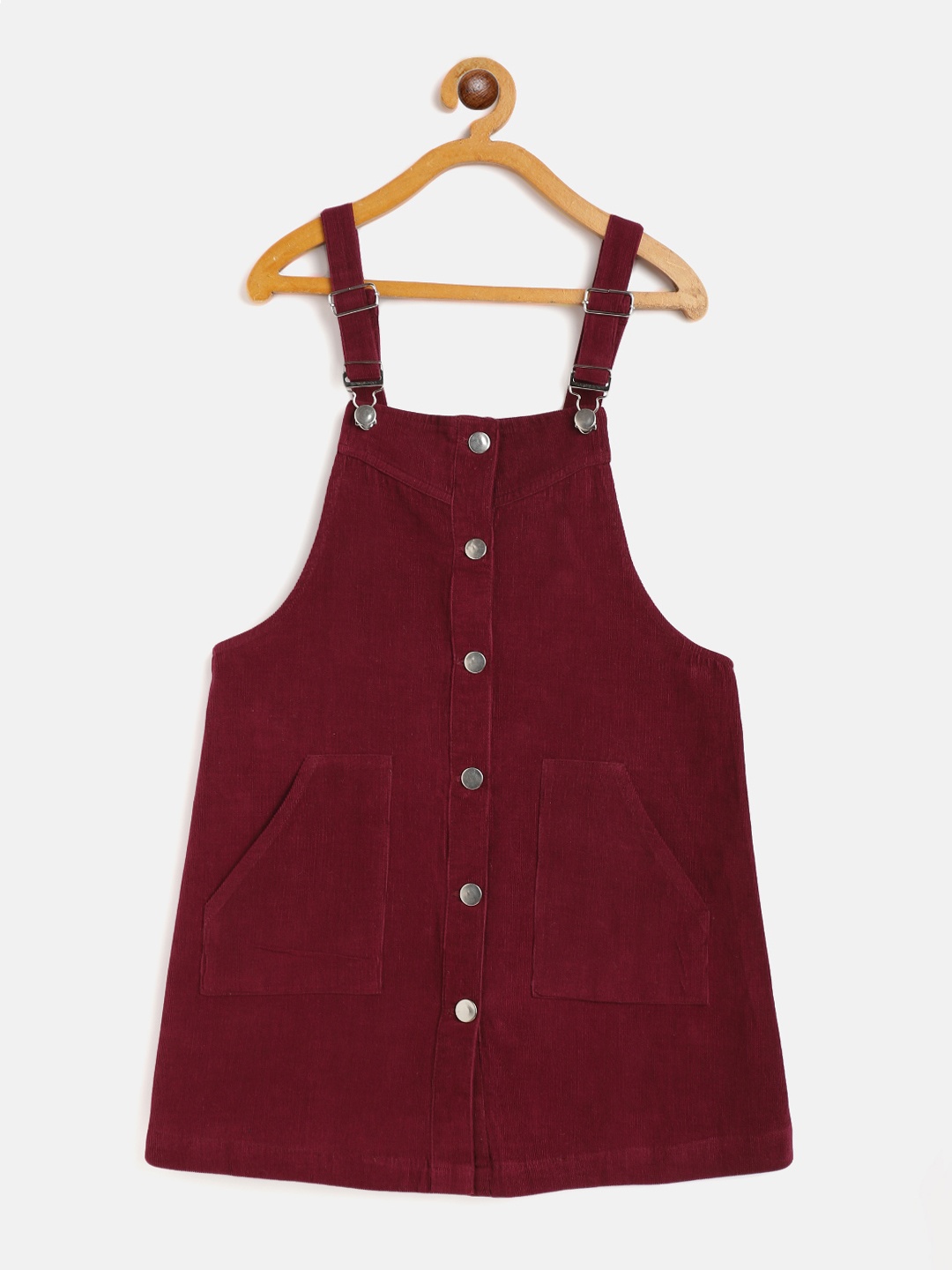

Noh Voh - SASSAFRAS Kids Girls Burgundy Corduroy Pinafore Dress