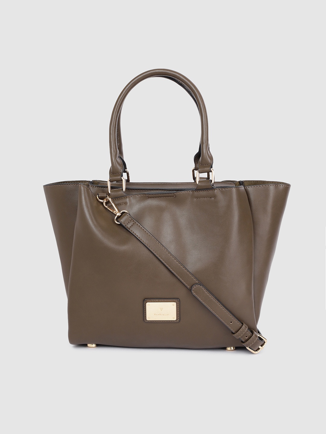 

Van Heusen Olive Green PU Structured Handheld Bag with Pouch