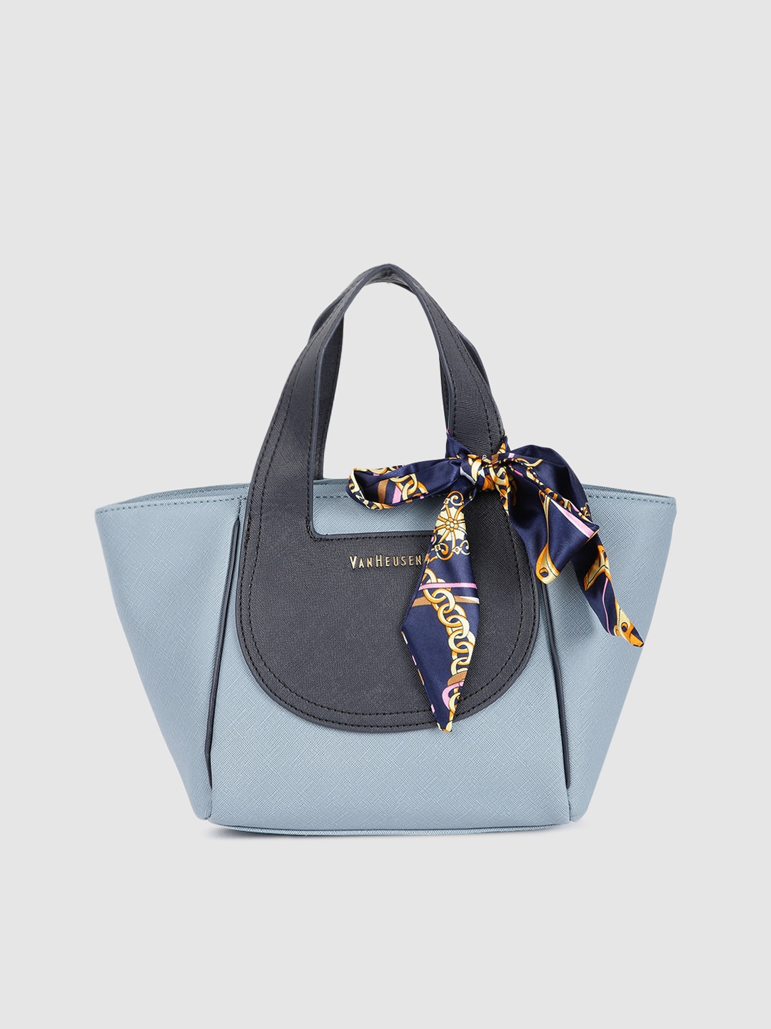 

Van Heusen Blue Solid Structured Handheld Bag