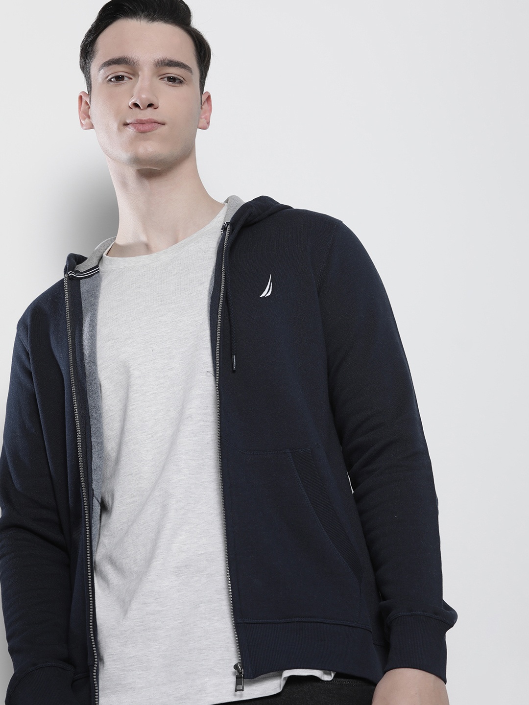 

Nautica Men Front-Open Hooded Sweatshirt, Navy blue