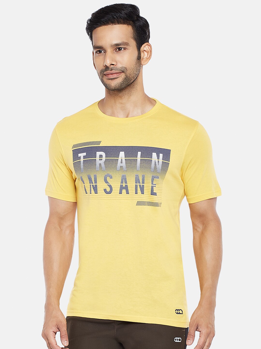 

Ajile by Pantaloons Men Mustard Yellow Printed Pure Cotton T-shirt