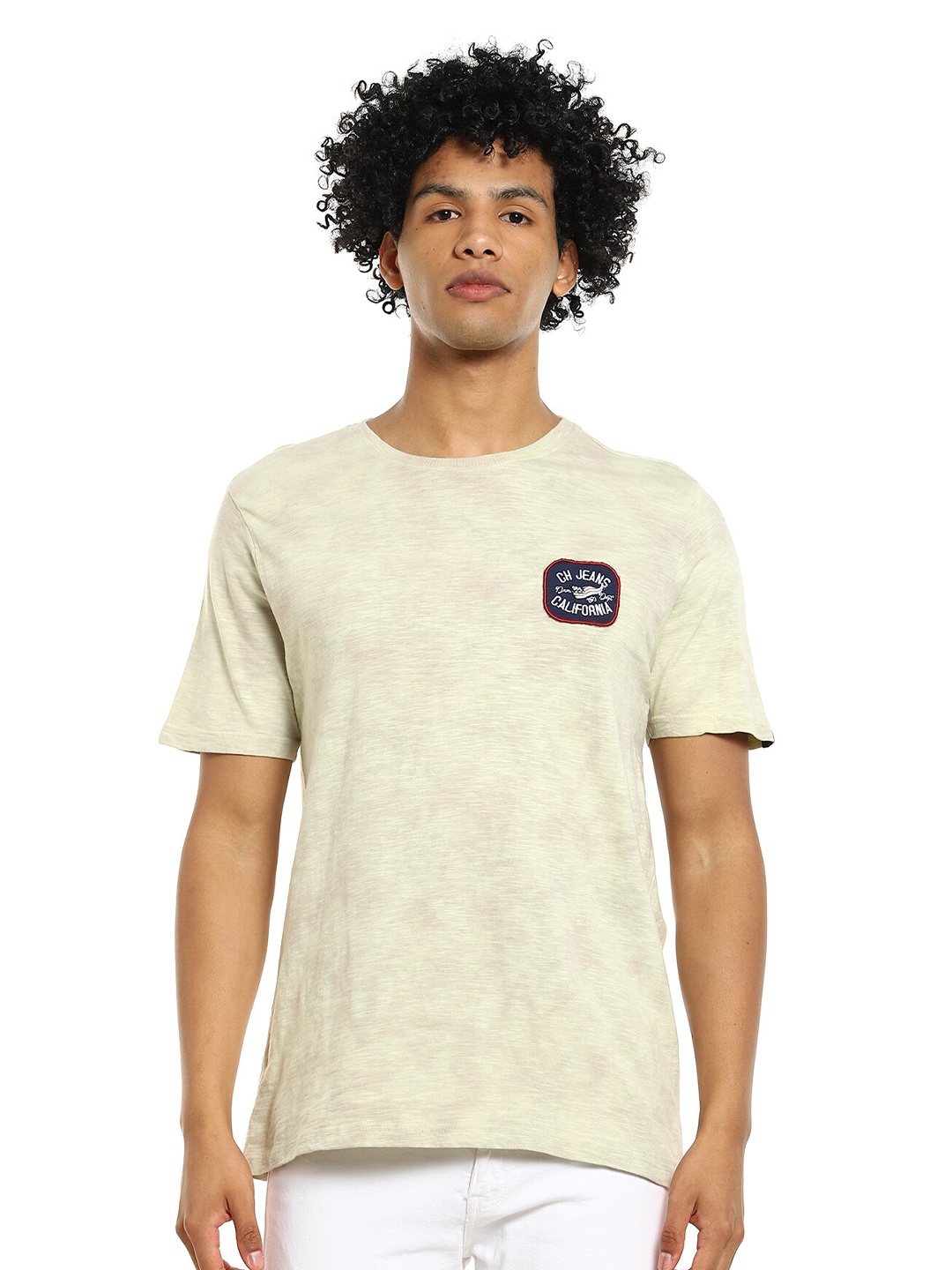 

Cherokee Men Green & Beige Cotton T-shirt