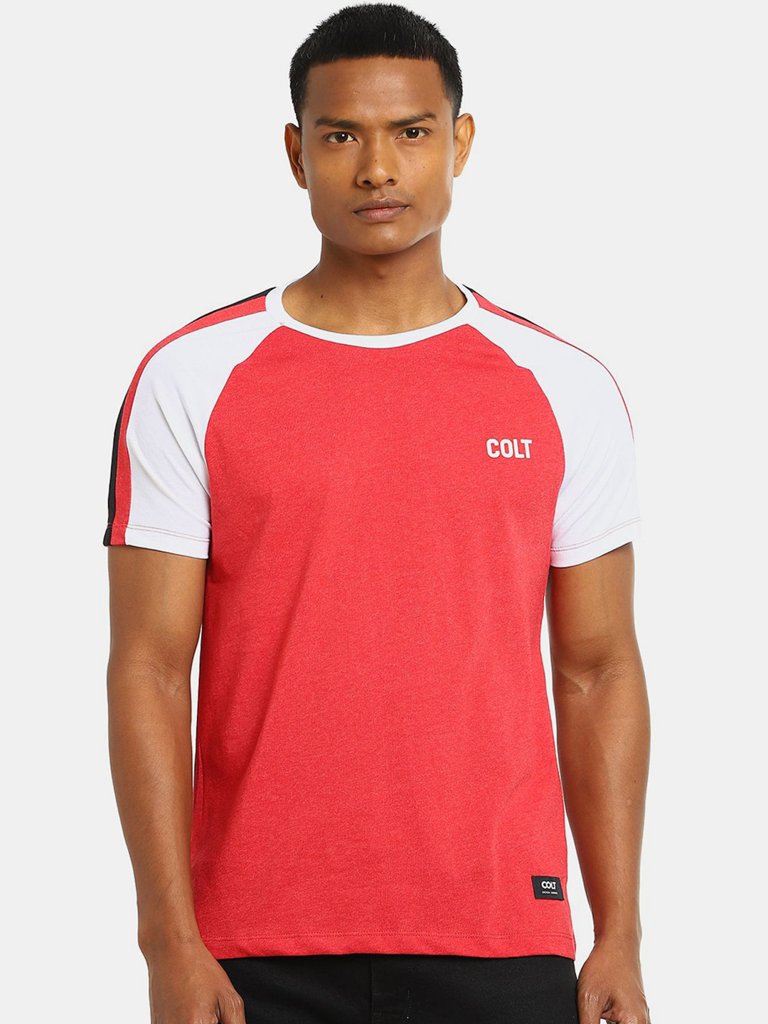 

Colt Men Red Colourblocked T-shirt
