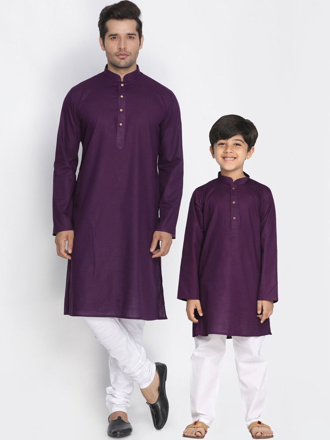 

VASTRAMAY Boys Purple Regular Kurta with Pyjamas