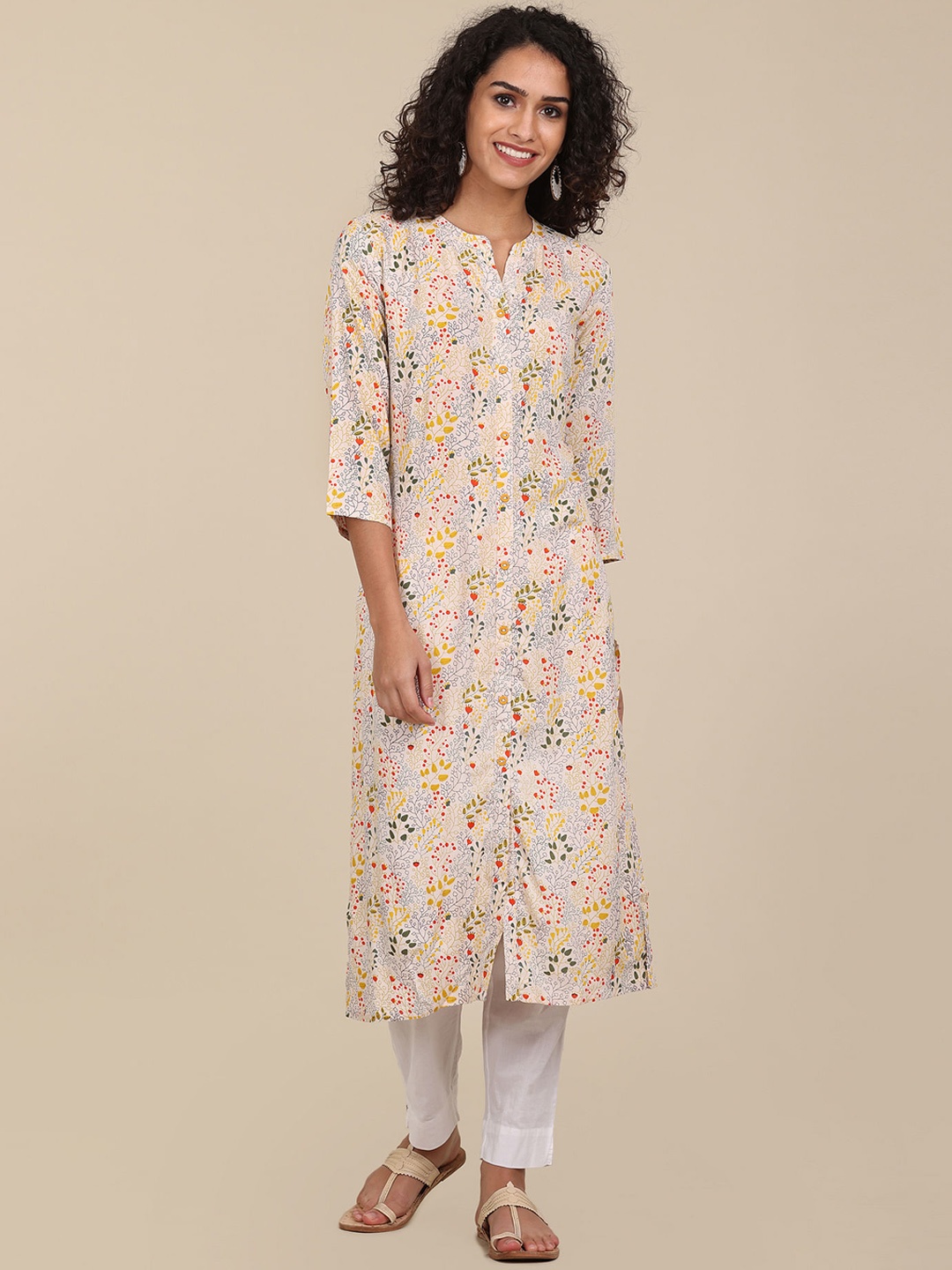 

Karigari Women Multicoloured Floral Printed Kurta, Multi