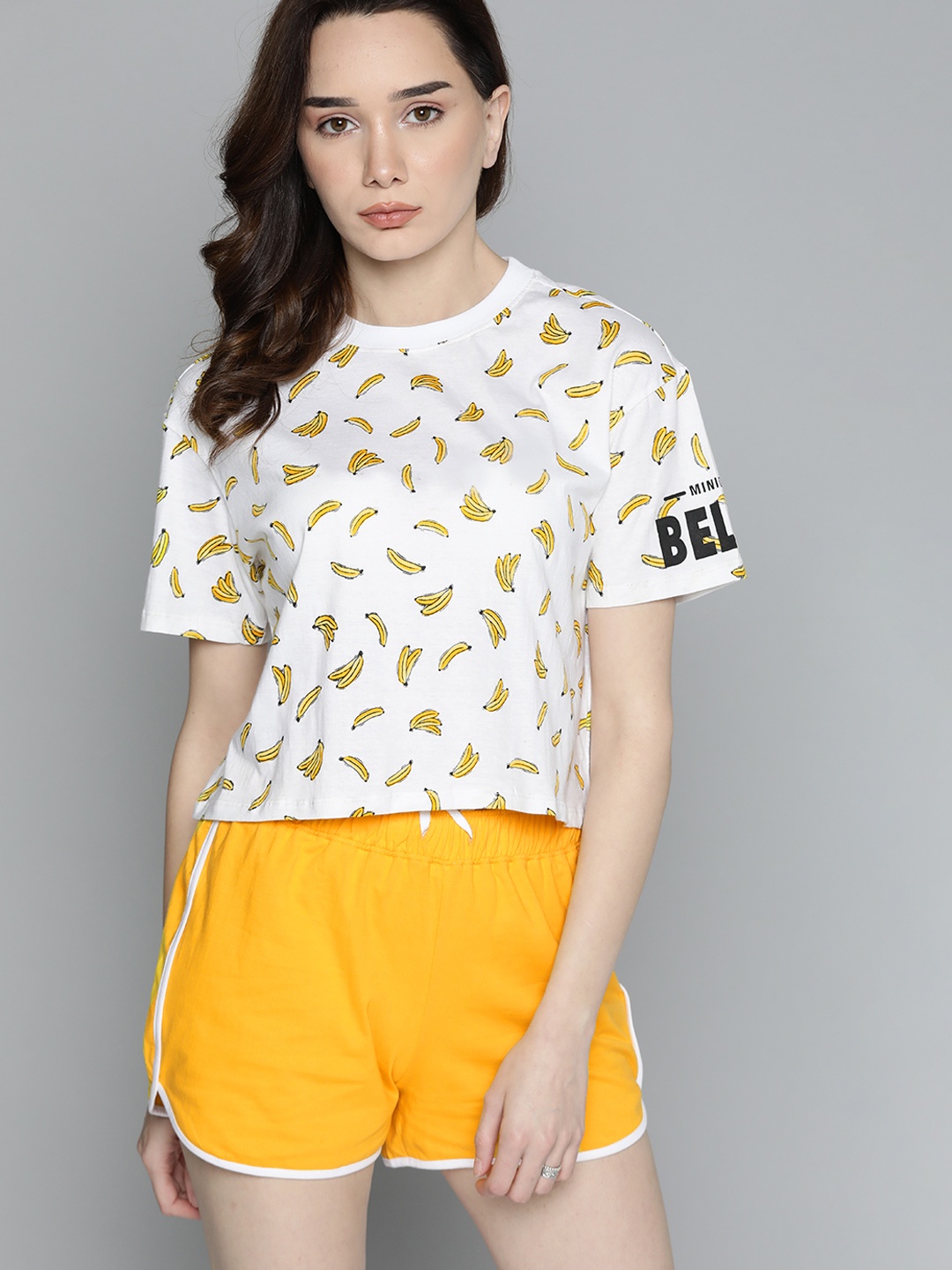 

Minions by Kook N Keech Women White & Yellow Printed Night suit