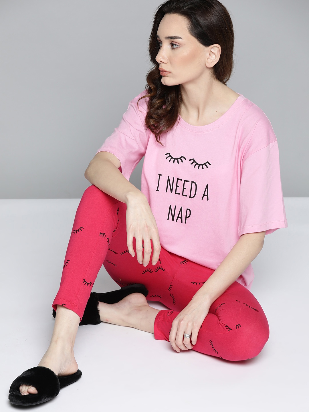 

Kook N Keech Women Pink Printed Night suit
