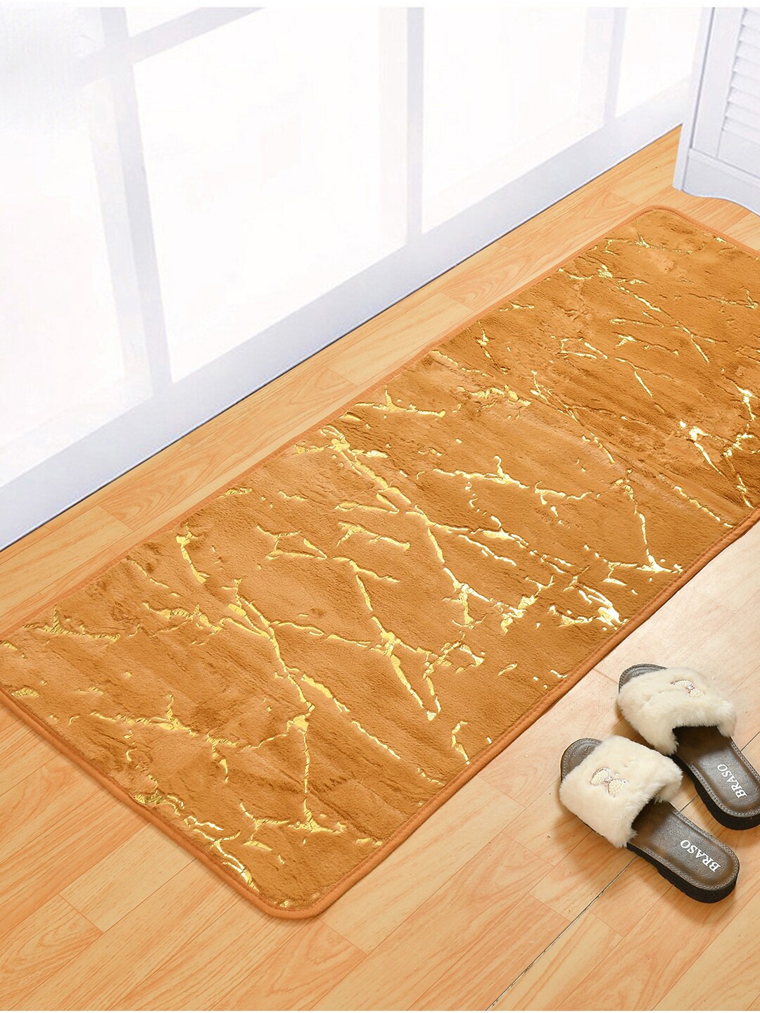 

Florida Beige & Yellow Abstract Print Anti-Skid Floor Runner