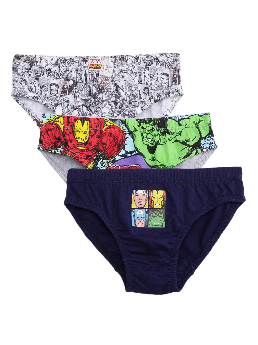 

Charm n Cherish Boys Pack Of 3 Printed Pure Cotton Basic Briefs BDBRI3, Black
