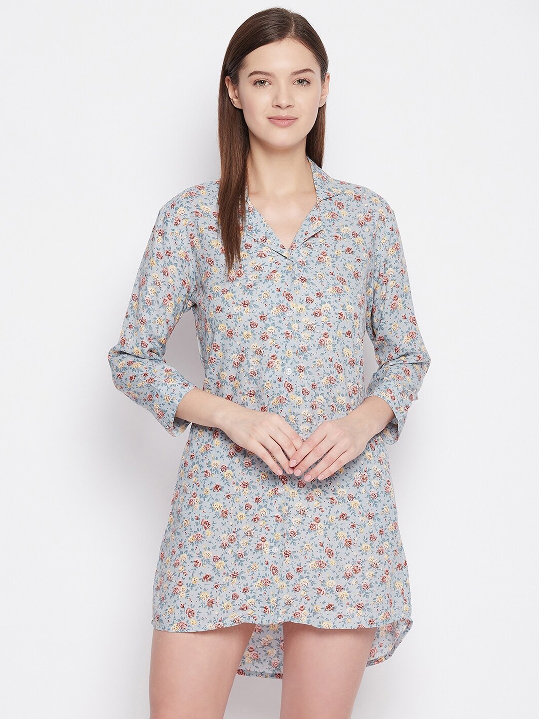 

Hypernation Women Grey Printed Nightdress